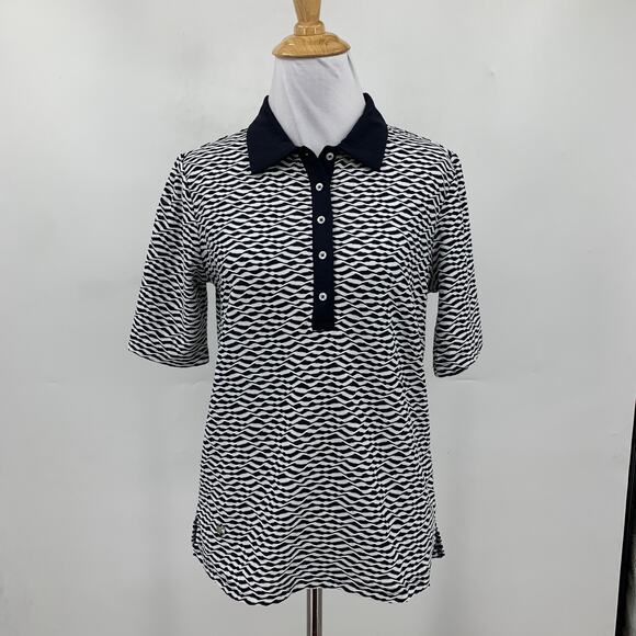 Daily Sports Shirt Womens S Small Multi Lyon Golf Polo Quick Dry Half Placket - Picture 2 of 12